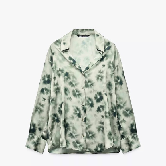 Zara Satin Effect Basic Shirt (M) - Picture 2 of 5